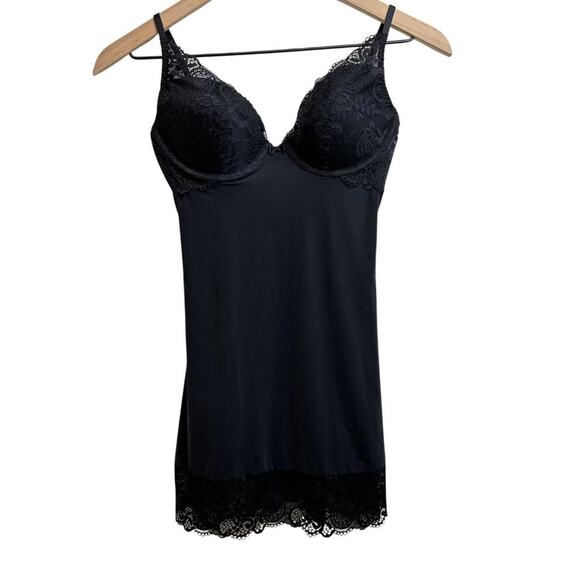 Victoria Secret Modal and Lace Mini Slip Dress Black 34C - Picture 1 of 5